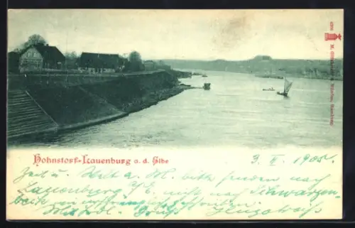 AK Hohnstorf-Lauenburg a. d. Elbe, Uferpartie