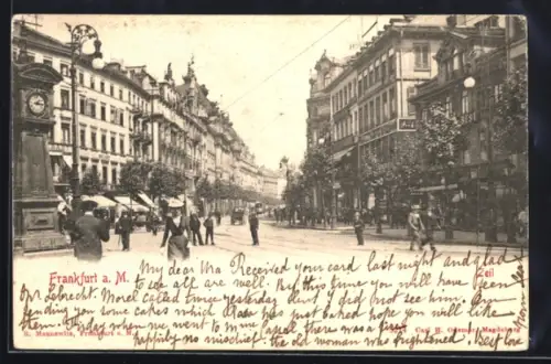 AK Frankfurt a. M., Zeil mit Geschäften
