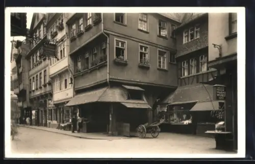 AK Alt-Frankfurt a. M., Schirn mit Metzgerei