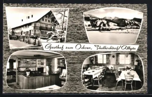 AK Thalkirchdorf /Allgäu, Gasthof zum Ochsen im Schnee, Innenansichten