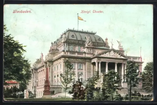 AK Wiesbaden, Königliches Theater