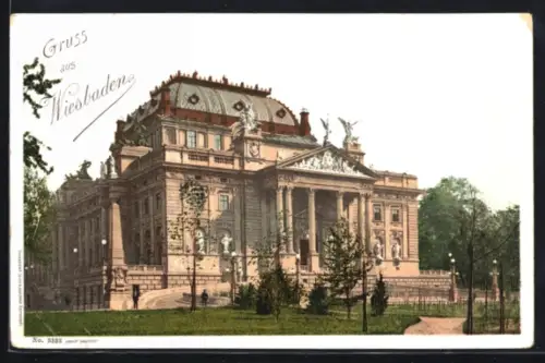 AK Wiesbaden, Königliches Theater