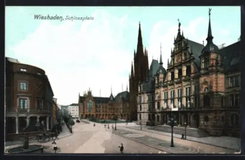 AK Wiesbaden, Schlossplatz