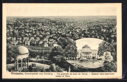 AK Wiesbaden, Gesamtansicht vom Neroberg aus