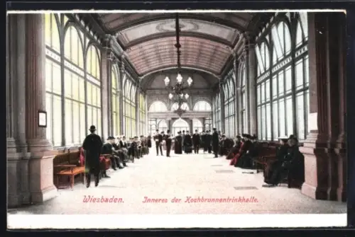 AK Wiesbaden, Inneres der Kochbrunnentrinkhalle