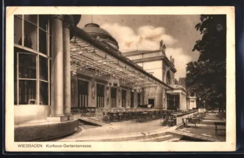 AK Wiesbaden, Kurhaus-Gartenterrasse