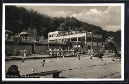 AK Wiesbaden, Opelbad am Neroberg