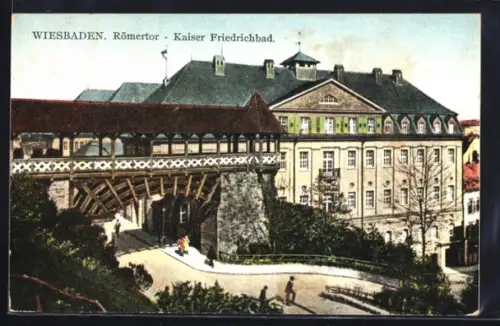 AK Wiesbaden, Blick auf Römertor