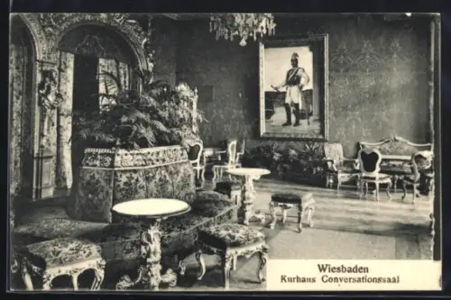 AK Wiesbaden, Kurhaus, Conversationssaal, Innenansicht