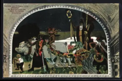 Künstler-AK Wiesbaden, Gemälde im Muschelsaale des Neuen Kurhauses