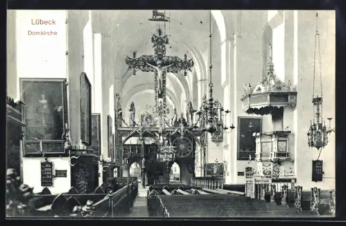 AK Lübeck, Domkirche, Innenansicht