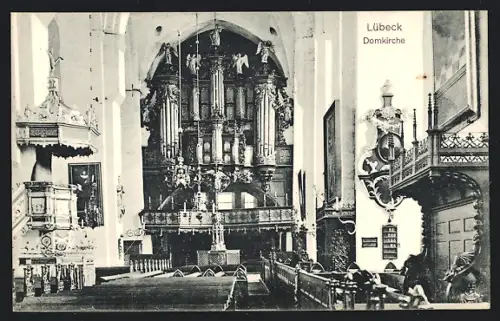 AK Lübeck, Domkirche, Innenansicht