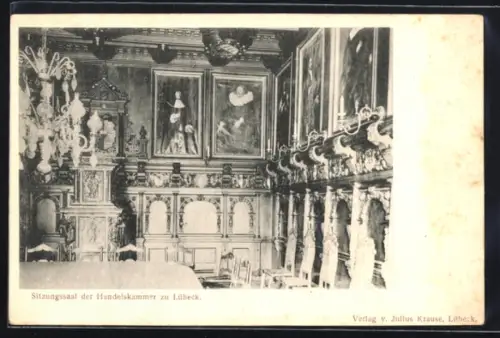 AK Lübeck, Sitzungssaal der Handelskammer, Innenansicht