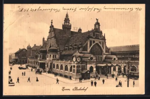 AK Essen, Blick auf den Bahnhof