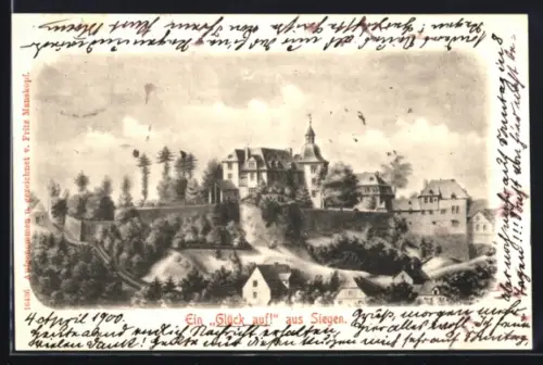 Künstler-AK Siegen, Oberes Schloss