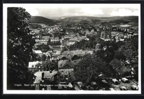 AK Siegen, Blick von der Burgterrasse ins Hüttental