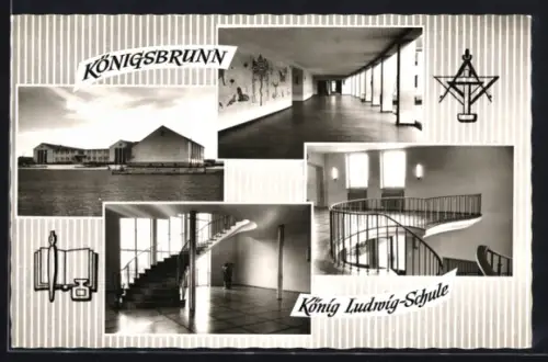 AK Königsbrunn, König Ludwig-Schule, Innenansichten