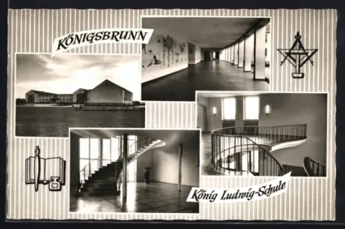 AK Königsbrunn, König Ludwig-Schule, Innenansichten