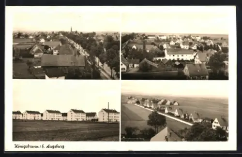 AK Königsbrunn b. Augsburg, Teilansicht, Strassenpartie, Ortspartie