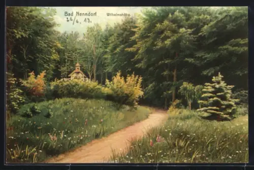 AK Bad Nenndorf, Wilhelmshöhe, Waldweg, Pavillon