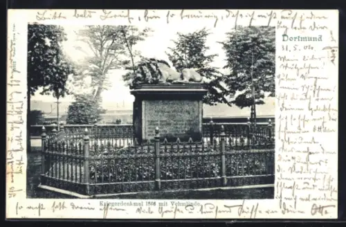 AK Dortmund, Kriegerdenkmal 1866 mit Vehmlinde