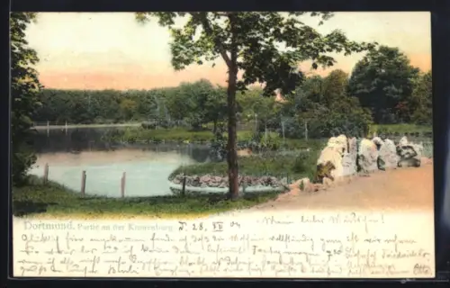 AK Dortmund, Wegpartie und See an der Kronenburg