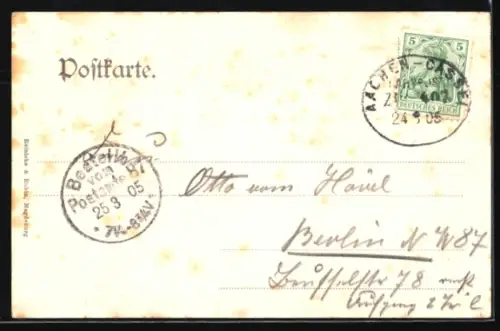 AK Aachen, Rathaus, Rückfront