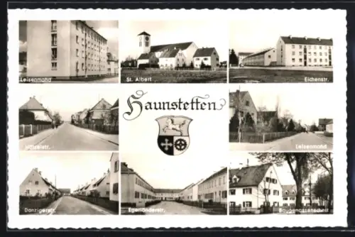 AK Haunstetten, St. Albert, Leisenmahd, Eichenstrasse, Egerländerstrasse, Baugenossenschaft