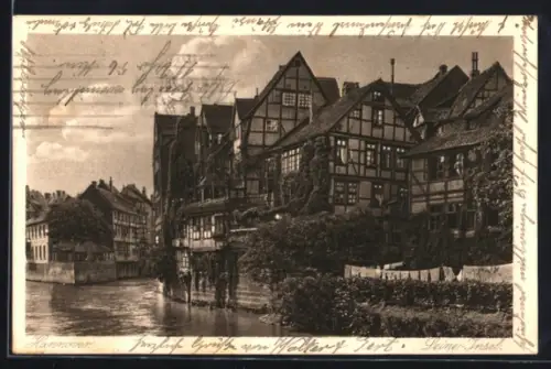 AK Hannover, Leine-Insel mit Fachwerkhäusern