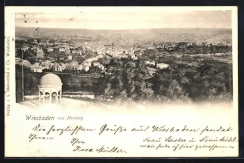 AK Wiesbaden, Neroberg, Stadtpanorama