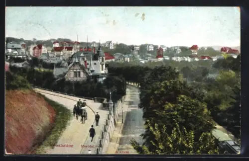 AK Wiesbaden, Panoramablick in das Nerotal