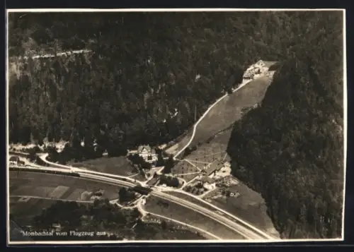 AK Bad Liebenzell /Monbachtal, Kurhaus, Jugenderholungsheim, Luftaufnahme