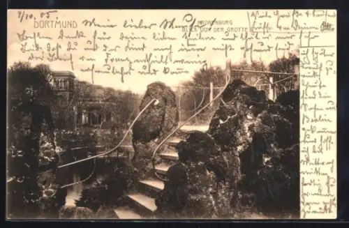 AK Dortmund, Kronenburg, Blick von der Grotte