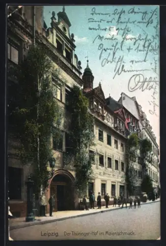 AK Leipzig, Thüringer Hof im Maienschmuck
