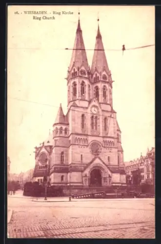 AK Wiesbaden, Ring Kirche
