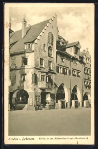 AK Lindau i. Bodensee, Partie in der Maximilianstrasse (Brotlauben)