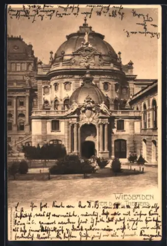 AK Wiesbaden, Kgl. Theater, Foyer, Aussenansicht