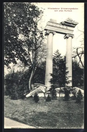 AK Wiesbaden, Erinnerungsäulen vom alten Kurhaus