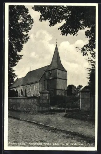 AK Gudow /Lbg., Historische Kirche, erbaut im 12. Jahrhundert