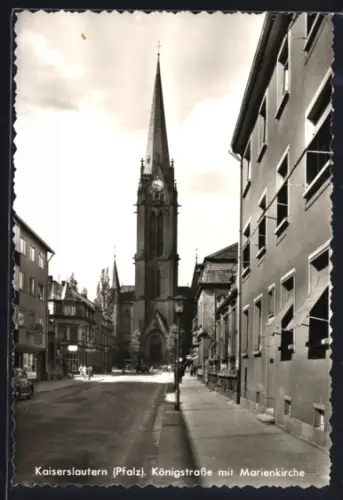 AK Kaiserslautern /Pfalz, Königstrasse mit Marienkirche