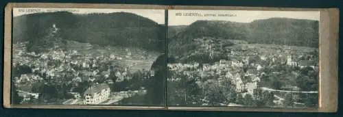 Leporello-AK Bad Liebenzell /Württbg. Schwarzwald, Partie am See, Burg, Schlayerburg