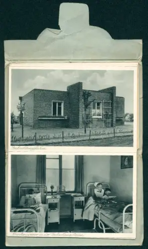 Leporello-AK Bad Sassendorf i. W., Kinderkuranstalt der Deutschnationalen Krankenkasse, Vorderansicht, Schlafsaal