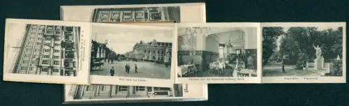 Leporello-AK Berlin, Alexandra-Hotel, Restaurant Saalburg, Unter den Linden, Nationalgalerie, Lustgarten