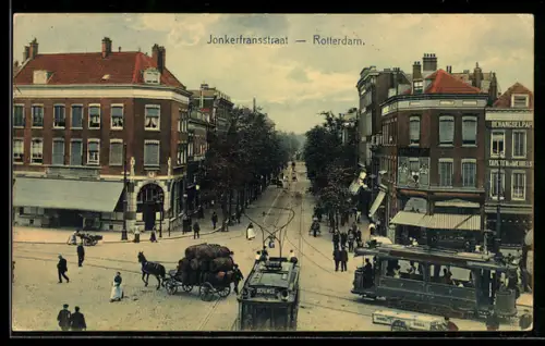 AK Rotterdam, Jonkerfransstraat, Strassenbahn