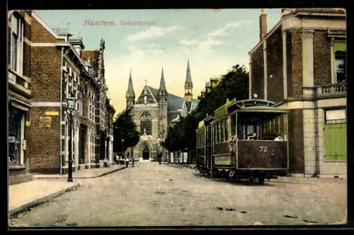 AK Haarlem, Ostadestraat, Strassenbahn