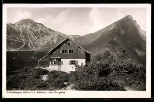 AK Landsberger Hütte mit Steinker- und Rotspitze