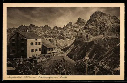 AK Kemptnerhütte mit Krottenspitzen und Muttler