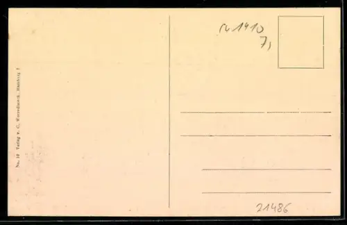 AK Hamburg, Rathaus mit Strassenbahnen