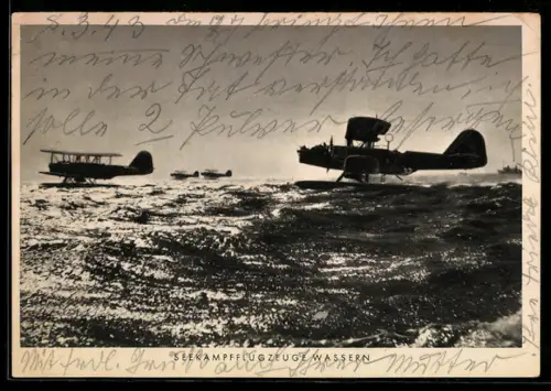 AK Wasserflugzeuge Seekampfflugzeuge wassern