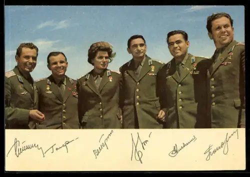 AK Kosmonauten u. a. Juri Gagarin, Raumfahrt